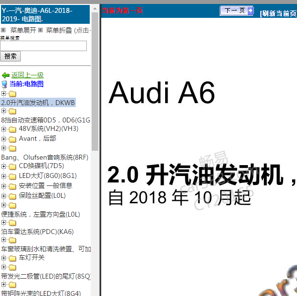 2019年奥迪A6L电路图