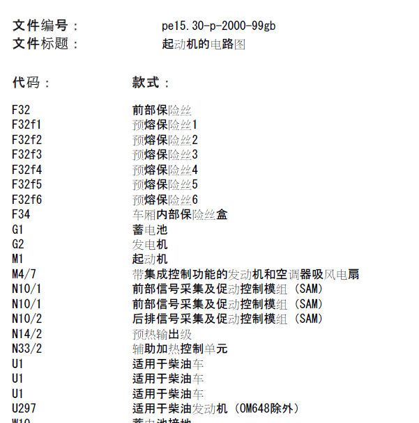 奔驰G 500起动电路图