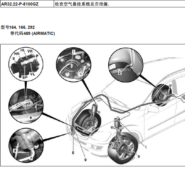 奔驰GL350悬架检查资料