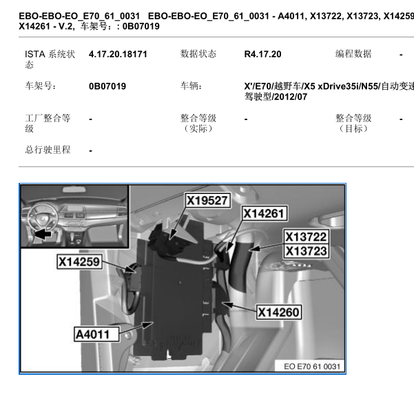 2012年宝马X5脚步空间位置