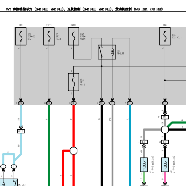 2019年丰田致享7NR发动机电路图