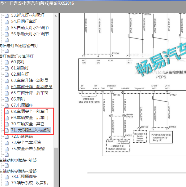 2016年荣威rx5遥控电路图