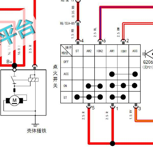 2016年凯翼C3R点火锁电路图