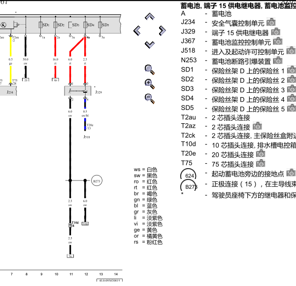 2014年奥迪Q7发动机与空调电路图
