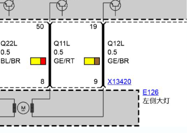 2008年宝马X5左右大灯线路图