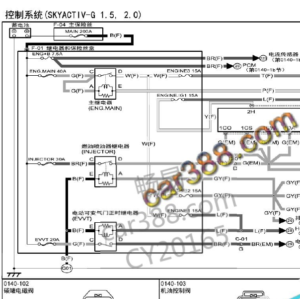 马自达3昂克赛拉 P5发动机电路图.