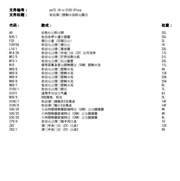2013年奔驰唯雅诺滑门电路图