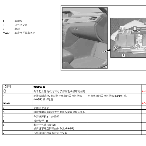 2011年奔驰E200L网关位置