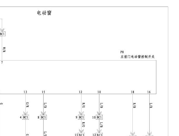 2006-2008年比亚迪F3 车窗电路图