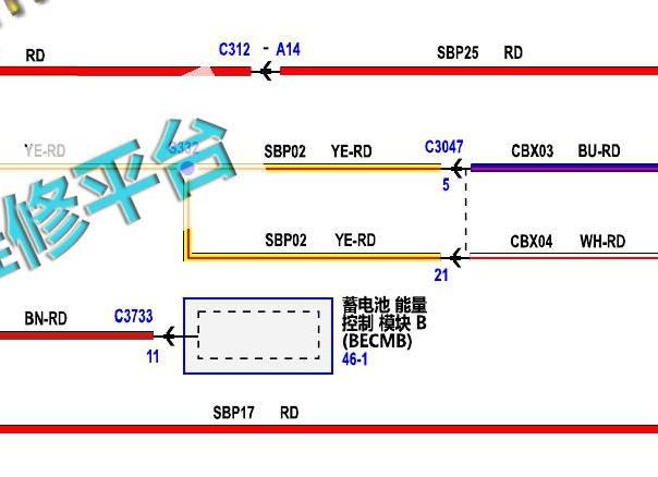 2017-2018年林肯MKC 电瓶能量控制模块B电路图