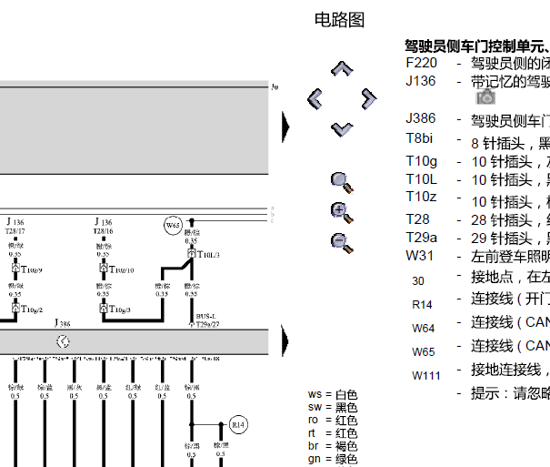 2008年大众帕萨特中控电路图