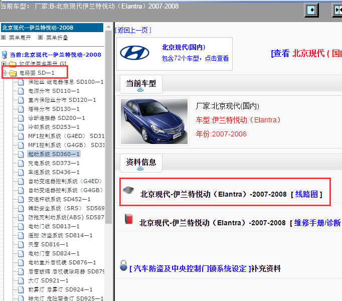 2007年现代伊兰特电路图