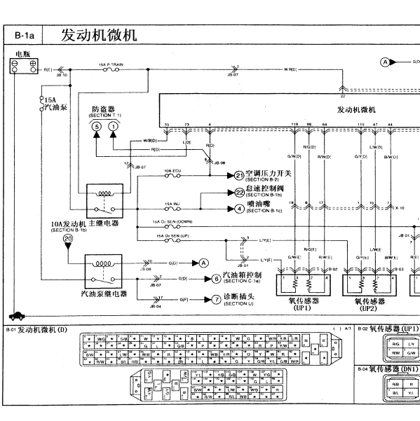 2001年起亚嘉华发动机变速箱电路图