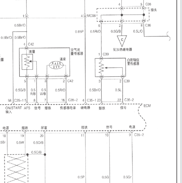 江淮瑞风发动机电路图