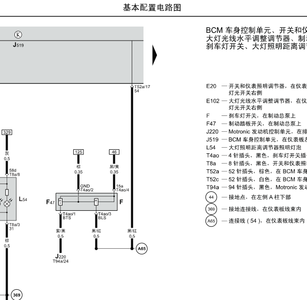 2010年斯柯达昊锐灯光电路图