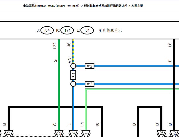 2020年斯巴鲁翼豹无钥匙电路图