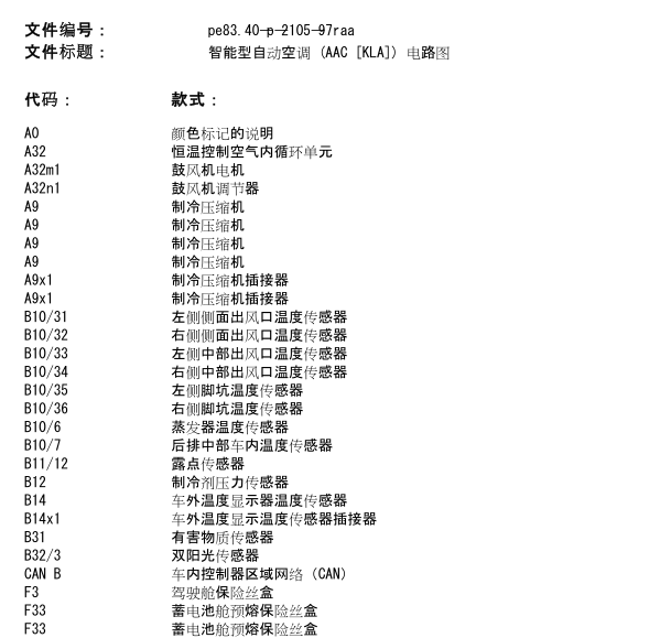 2011年奔驰R300L空调电路图