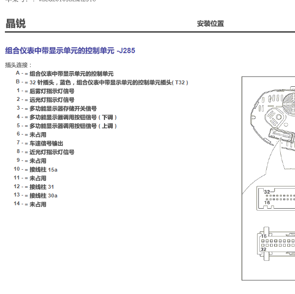 2008年斯柯达晶锐 仪表针脚