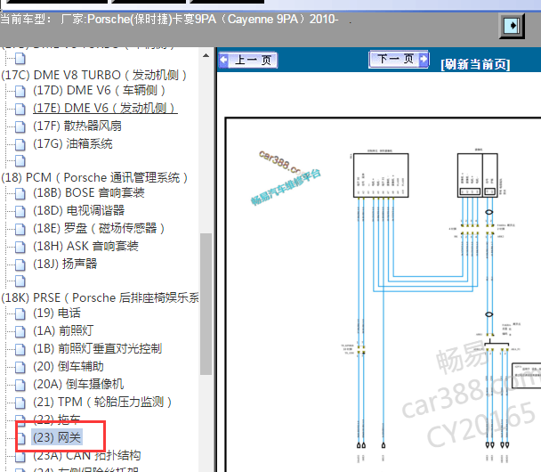 2010年保时捷卡宴网关电路图