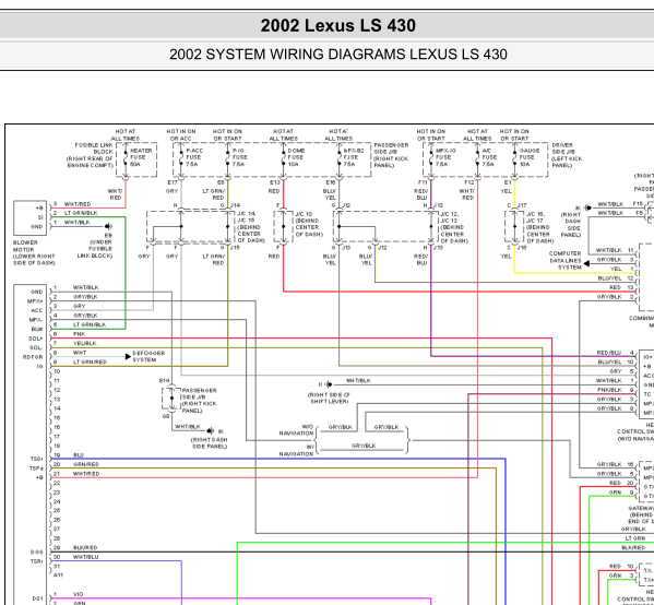 2002年雷克萨斯LS430空调电路图