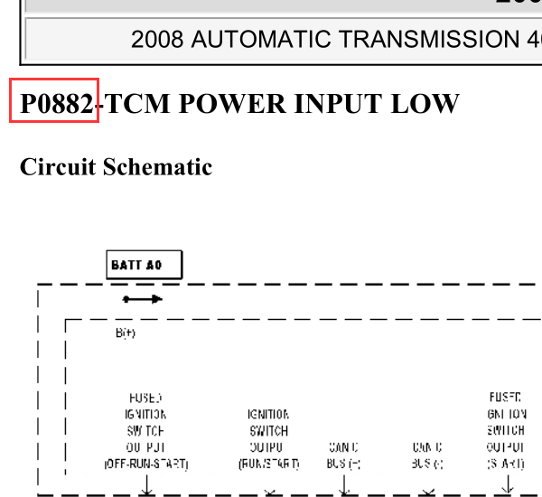 2008年克莱斯勒铂锐P0882故障码资料