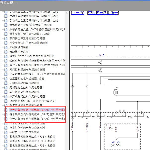 奔驰GLE320 SAM电路图