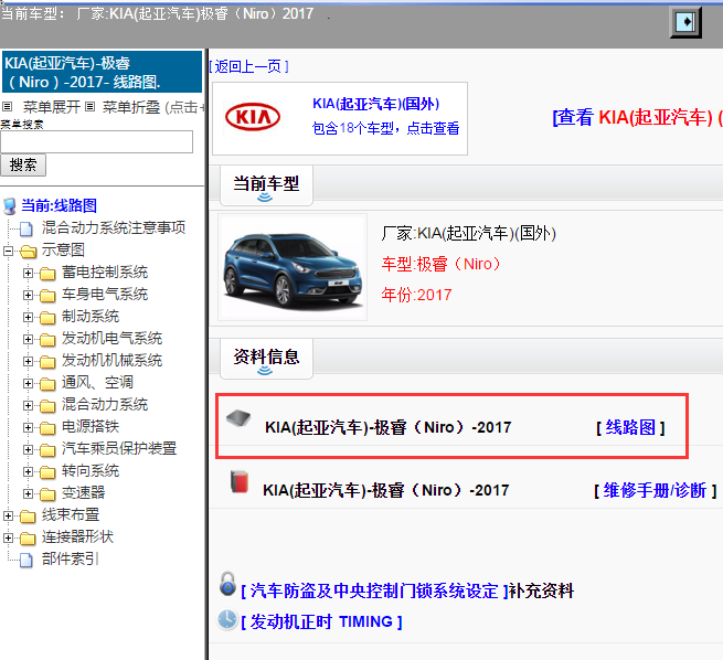 KIA(起亚汽车)-极睿（Niro）-2017[ 线路图 ]