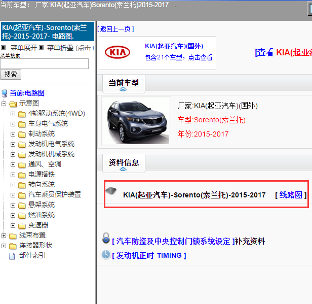KIA(起亚汽车)-Sorento(索兰托)-2015-2017[ 线路图 ]