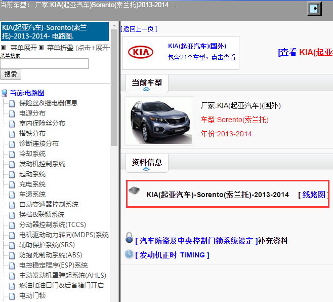 KIA(起亚汽车)-Sorento(索兰托)-2013-2014[ 线路图 ]