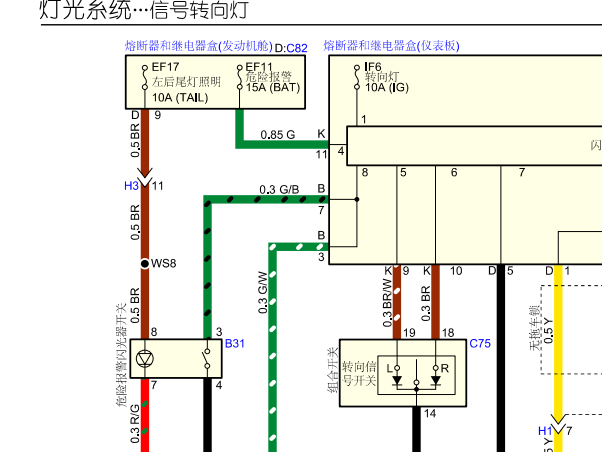 江西五十铃D-MAX 危险警告灯电路图