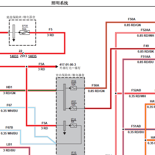 江铃凯运 照明系统电路图.