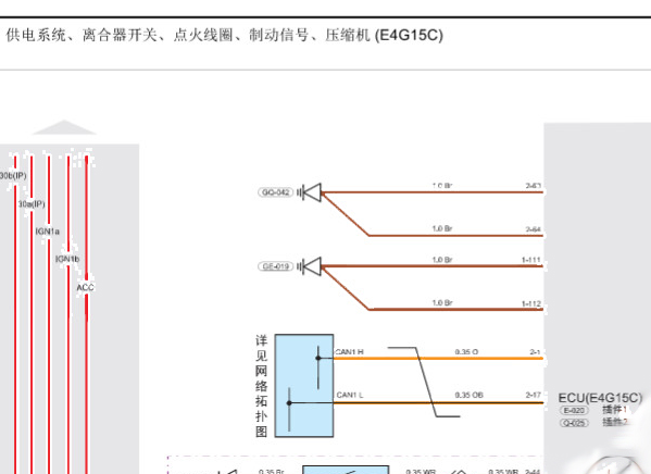 2019-2020年奇瑞瑞虎5X 发动机电路图和针脚