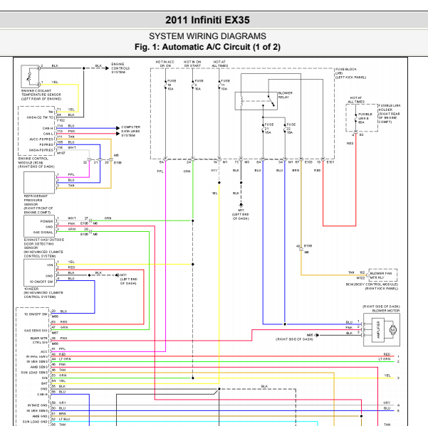 2011年英菲尼迪EX35空调电路图