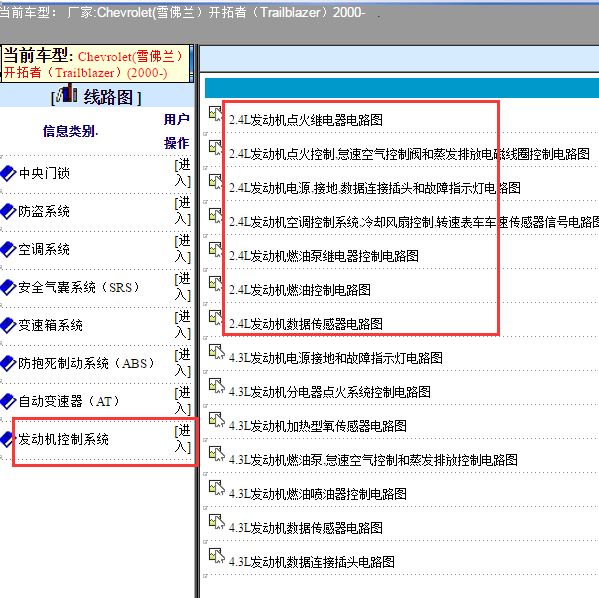 2000年雪佛兰开拓者LG1发动机电路图