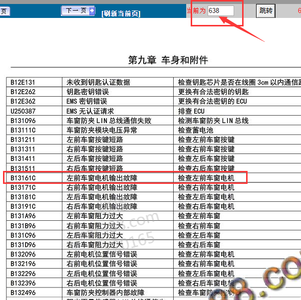 2017年东风风光580故障码B13161C解析