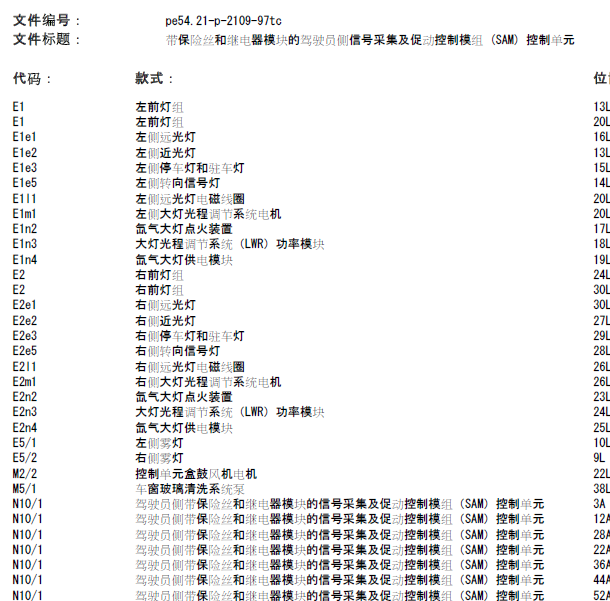 奔驰SLK200 大灯电路图