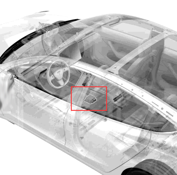 2019年特斯拉MODEL 3 气囊模块位置