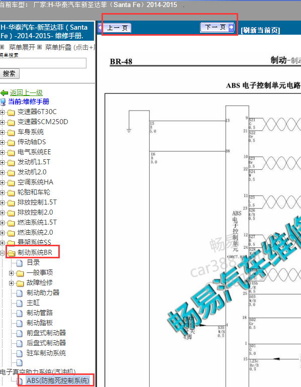 2014年华泰圣达菲ABS电路图