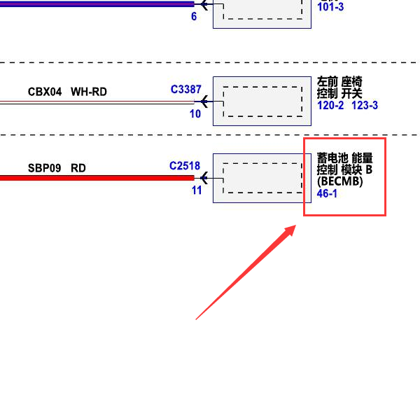 2019年福特猛禽蓄电池能量控制电路图