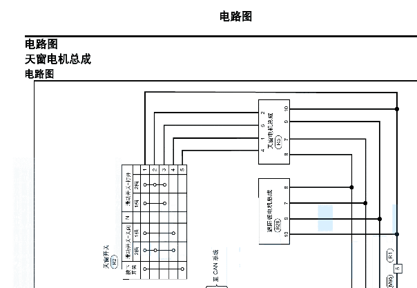 2020年东风启辰星天窗电路图