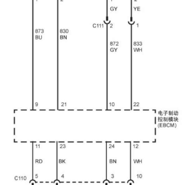 2012年别克凯越手刹电路图