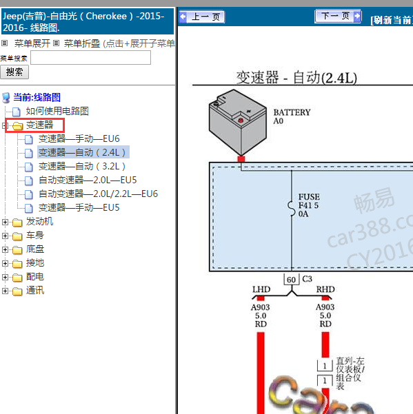 2015年吉普自由光变速箱电路图