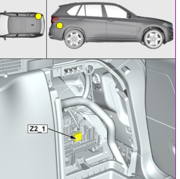 2011年宝马X3总线继电器资料位置.