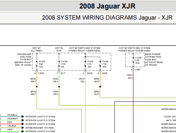 2008年捷豹XJ发动机电路图