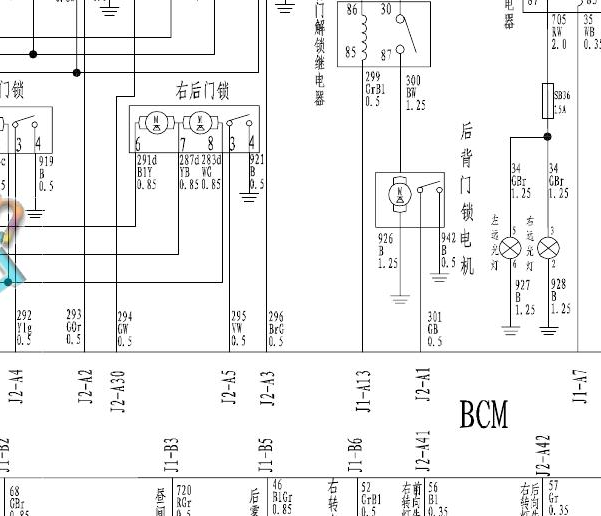 15年长城H6尾门线路图