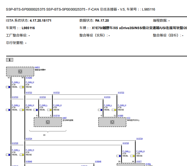 2012年宝马X5 网络通讯电路图