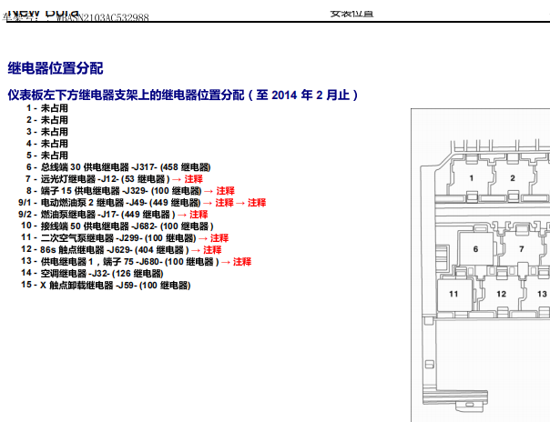 2009年大众宝来保险丝继电器