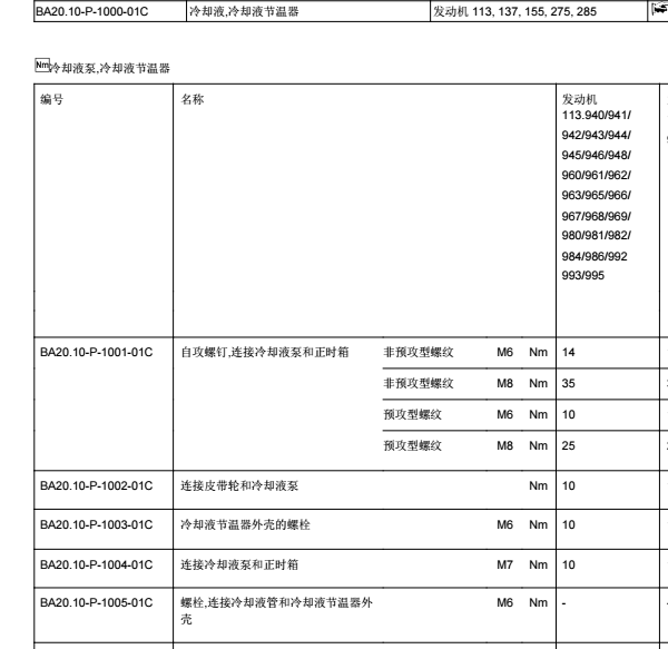 2011年奔驰S600水泵扭矩