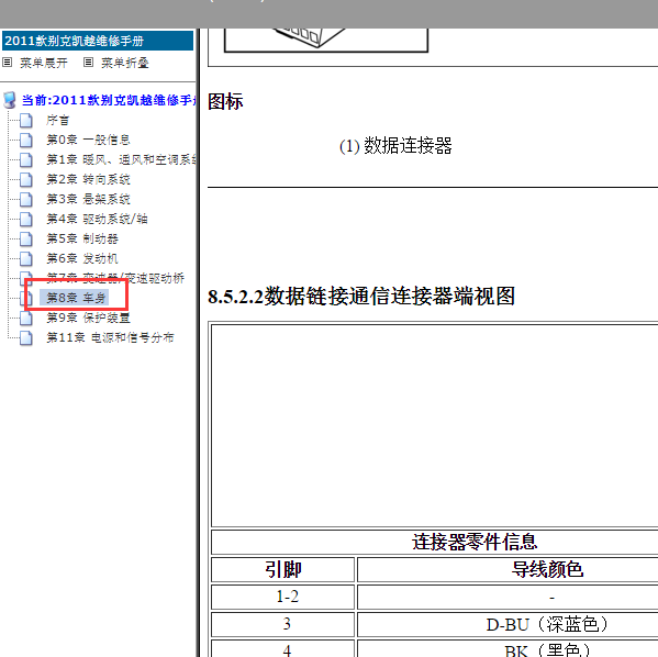 2011年别克凯越OBD针脚