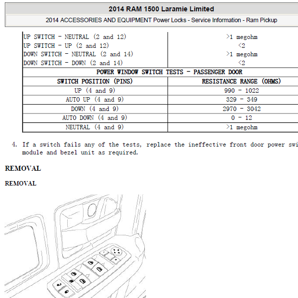 2014年 道奇RAM1500 门锁遥控维修
